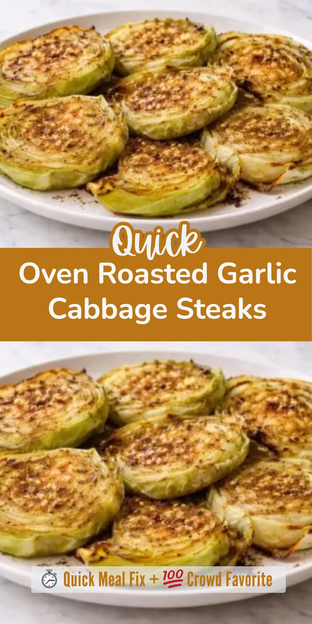 Oven Roasted Garlic Cabbage Steaks