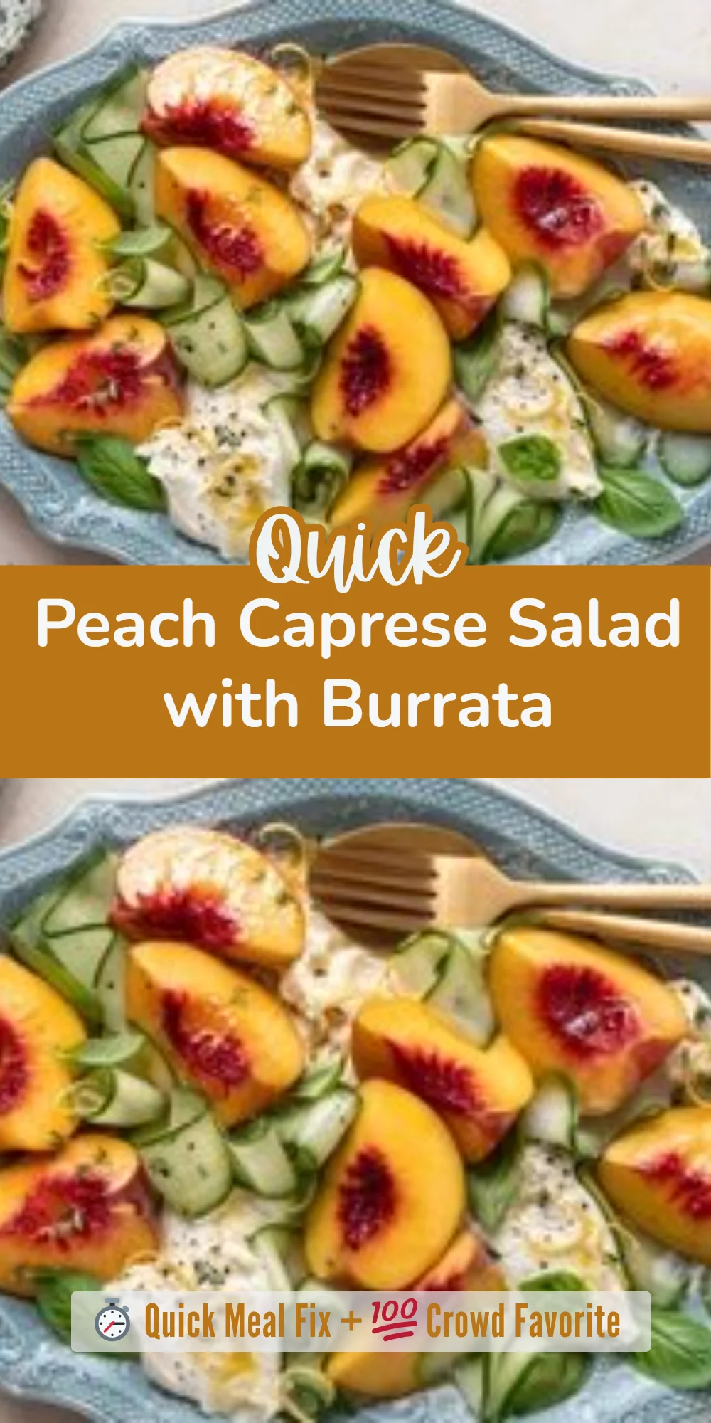 Peach Caprese Salad with Burrata