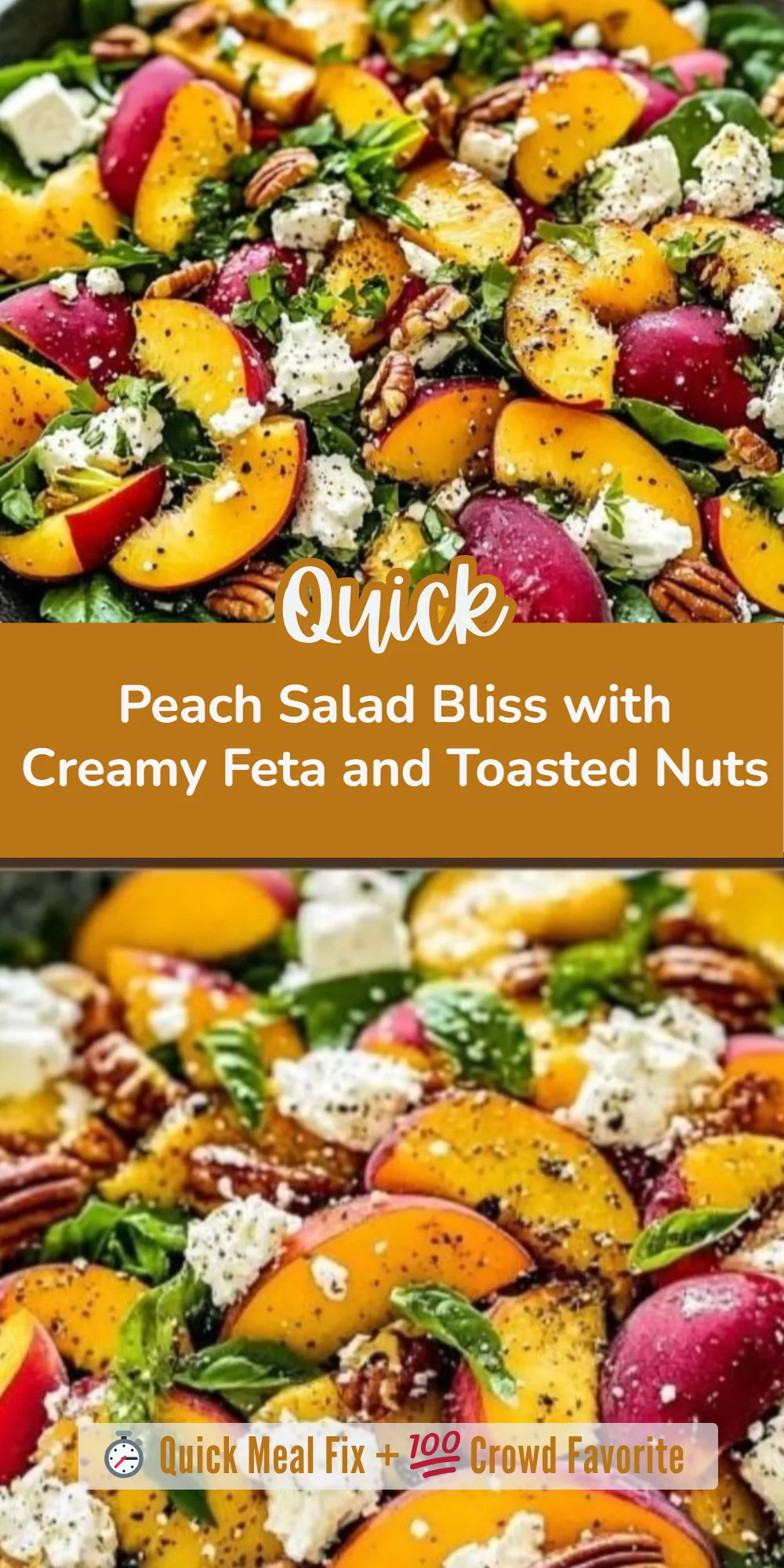 Peach Salad Bliss with Creamy Feta and Toasted Nuts