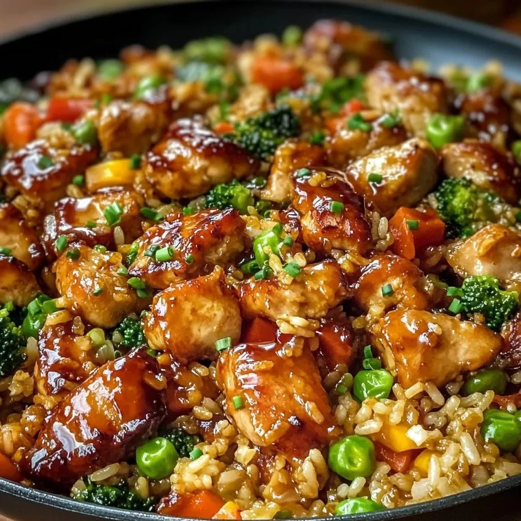 Sticky Teriyaki Chicken Fried Rice Skillet