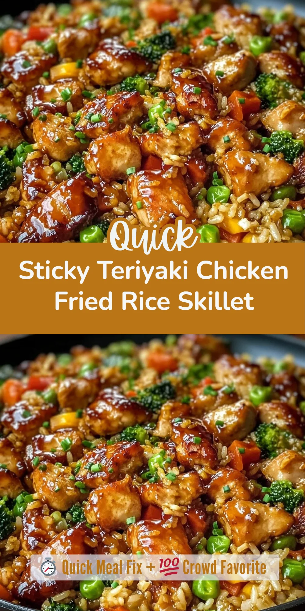 Sticky Teriyaki Chicken Fried Rice Skillet