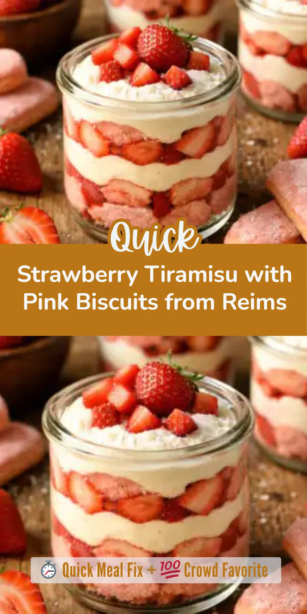 Strawberry Tiramisu with Pink Biscuits from Reims