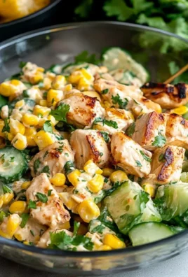 Street Corn Creamy Cucumber Chicken Salad with vibrant ingredients