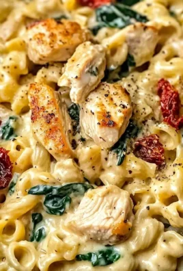 One-pot Tuscan Chicken Pasta dish with vibrant vegetables and creamy sauce
