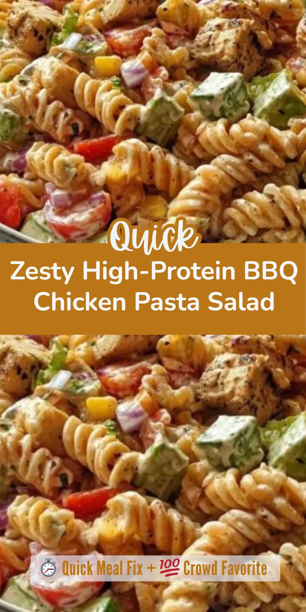 Zesty High-Protein BBQ Chicken Pasta Salad
