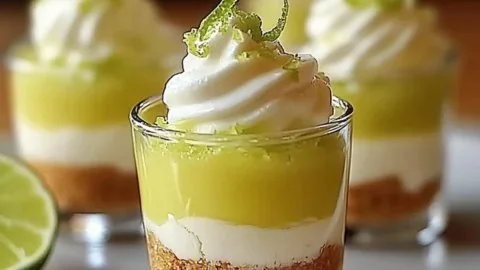 No-bake zesty key lime pie mini desserts on a plate
