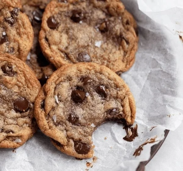 Delicious homemade banana chocolate chip cookies on a plate