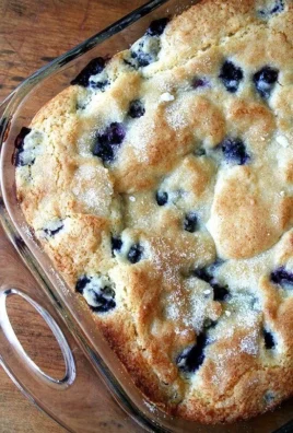Delicious buttermilk blueberry breakfast cake served on a plate