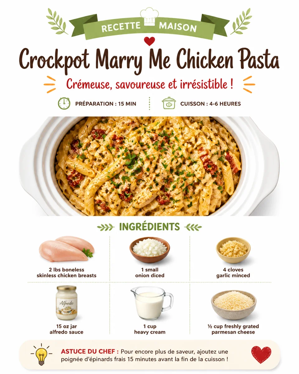 Delicious Crockpot Marry Me Chicken Pasta served in a bowl