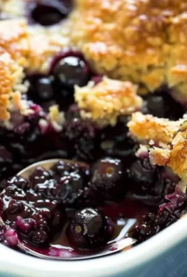 Delicious homemade blueberry cobbler fresh out of the oven