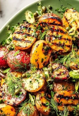 Herb Grilled Potato Salad with fresh herbs and grilled potatoes