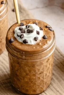High protein coffee overnight oats in a bowl with fresh fruits