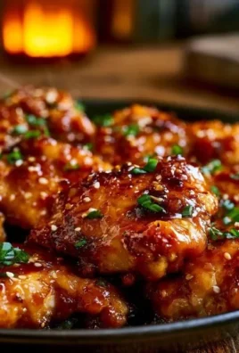 Honey Garlic Chicken dish garnished with sesame seeds and green onions