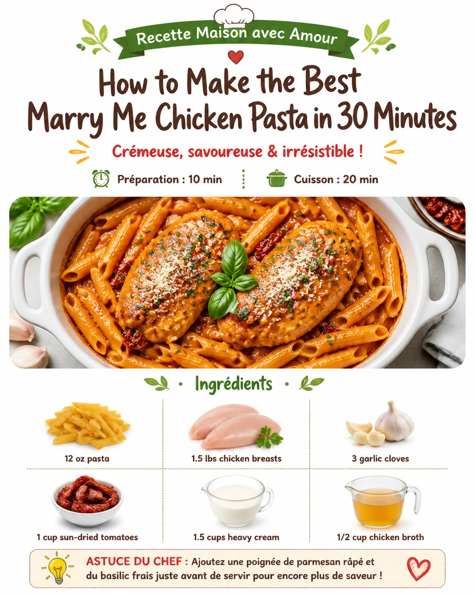 Delicious Marry Me Chicken Pasta served in a bowl with fresh herbs and parmesan cheese.