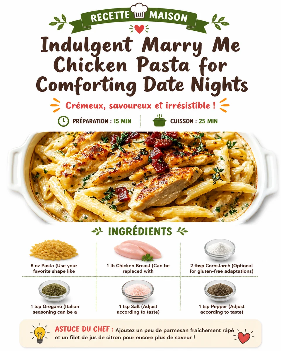 Delicious Marry Me Chicken Pasta dish served for a romantic dinner.