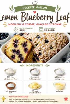 Delicious Lemon Blueberry Loaf with fresh blueberries and lemon zest