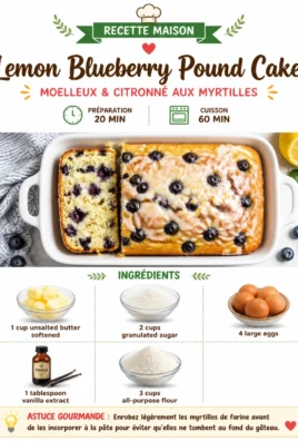 Slice of Lemon Blueberry Pound Cake with fresh blueberries and lemon zest