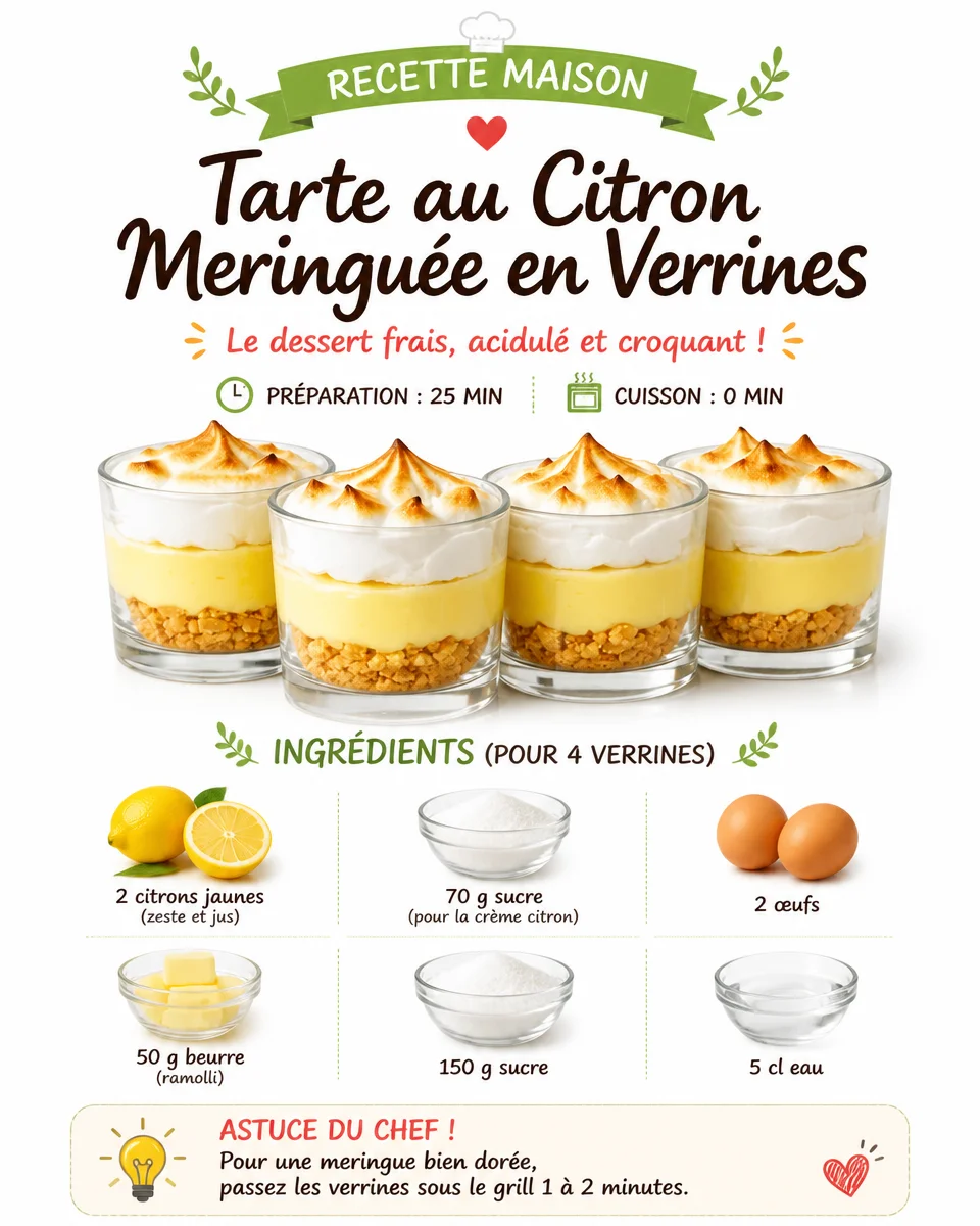 Lemon Meringue Tart served in elegant glass dishes