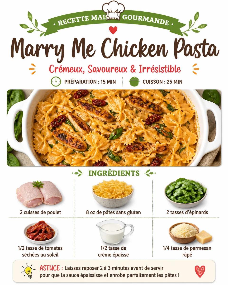 Delicious Marry Me Chicken Pasta with creamy sauce and tender chicken