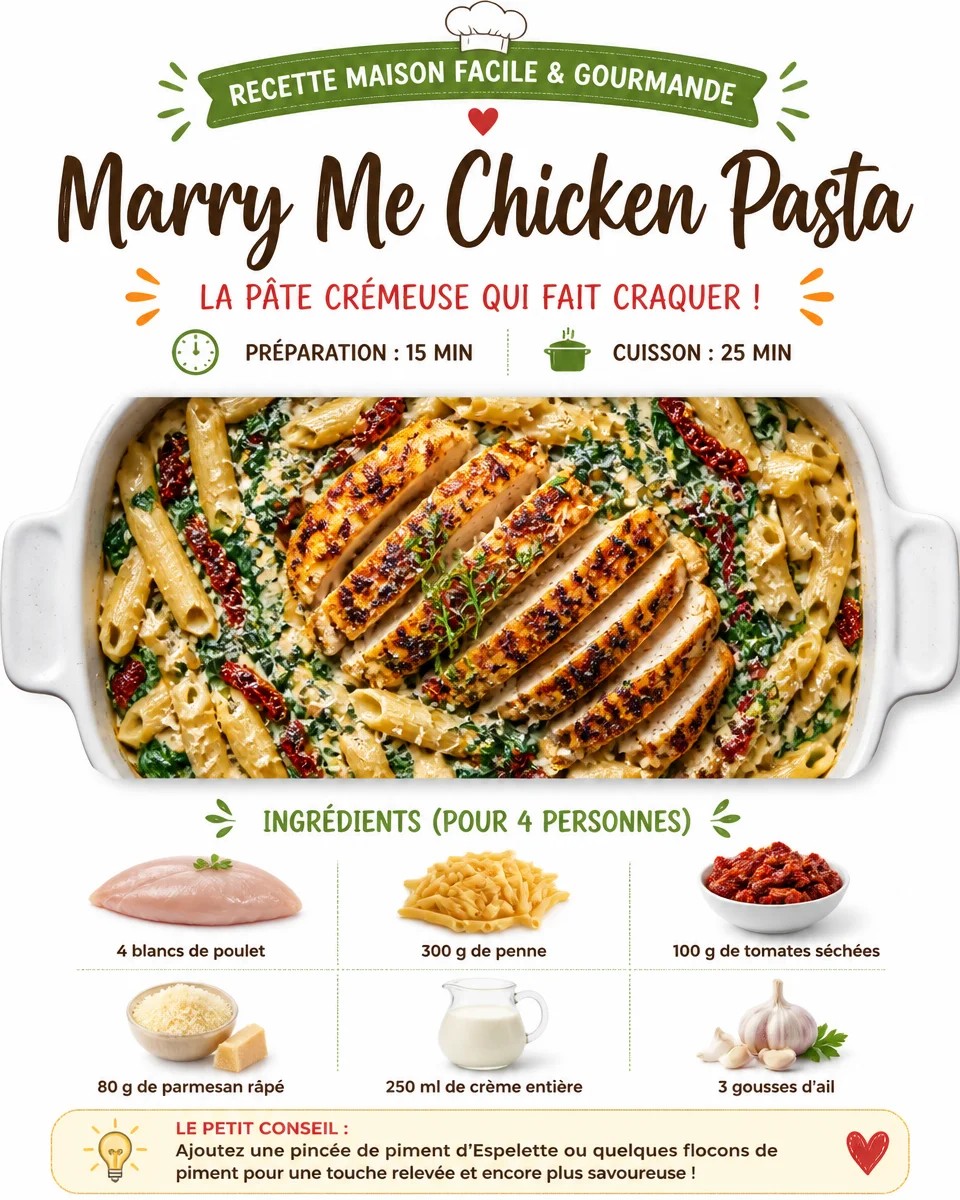 Delicious Marry Me Chicken Pasta recipe showcasing creamy sauce and tender chicken.