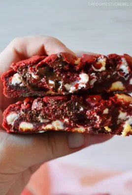 Delicious Red Velvet Cookies with cream cheese frosting on a plate.