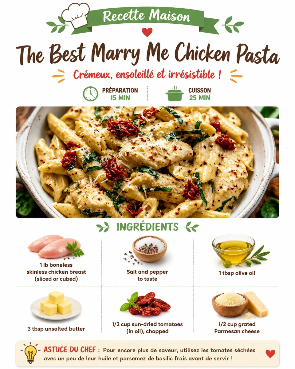 Delicious Marry Me Chicken Pasta served with a garnish of fresh herbs.
